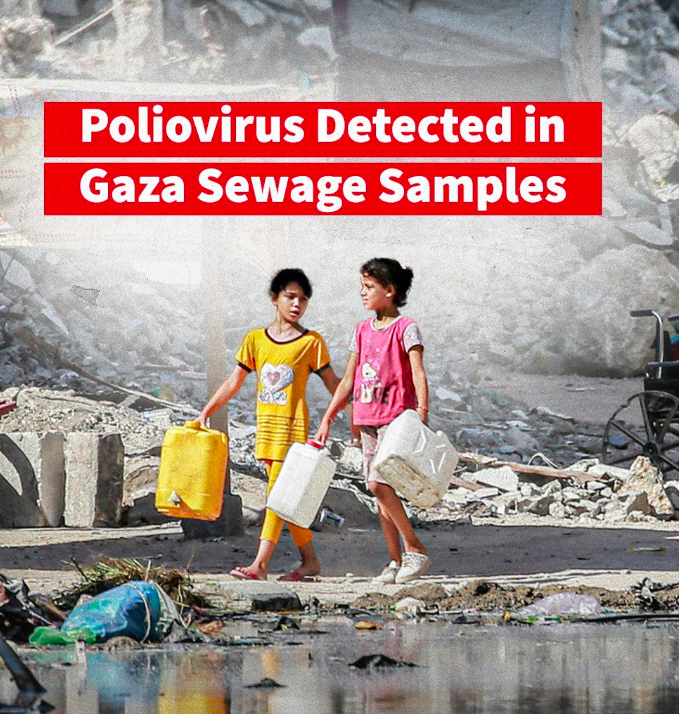 Virus della Polio rilevato nell’acqua di Gaza