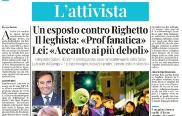 Sbatti i prof in prima pagina: solidarietà a Gaia Righetto