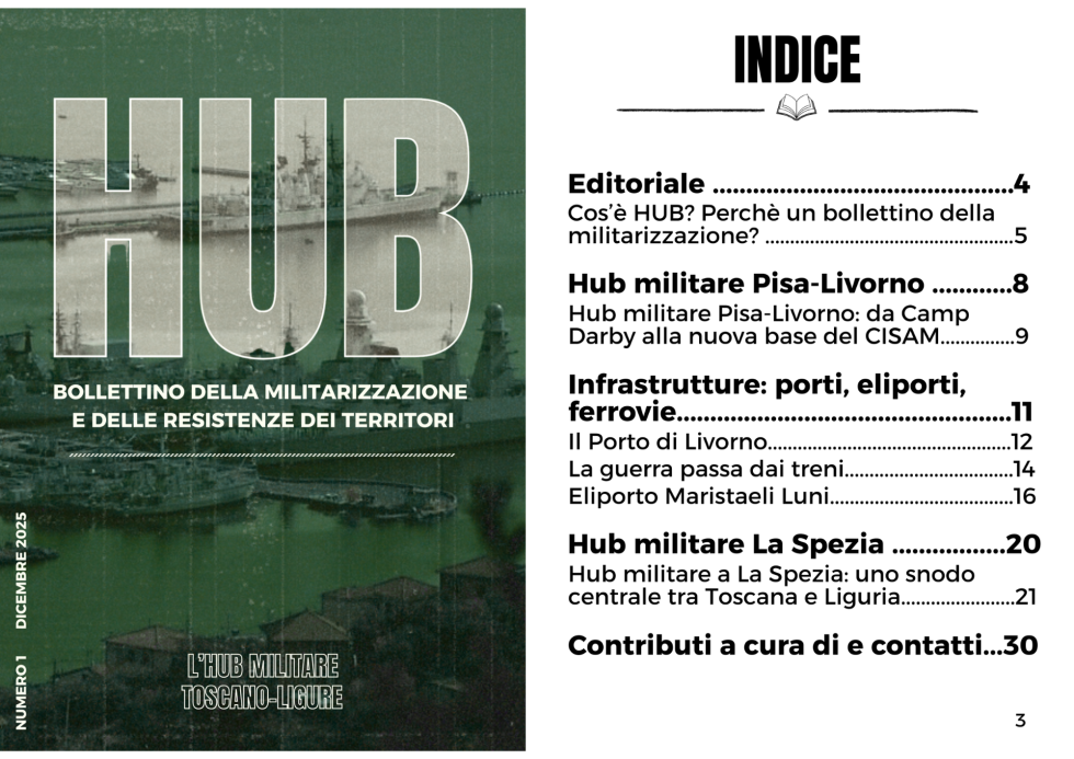Nasce “HUB”, un bollettino sulla militarizzazione e le resistenze dei territori