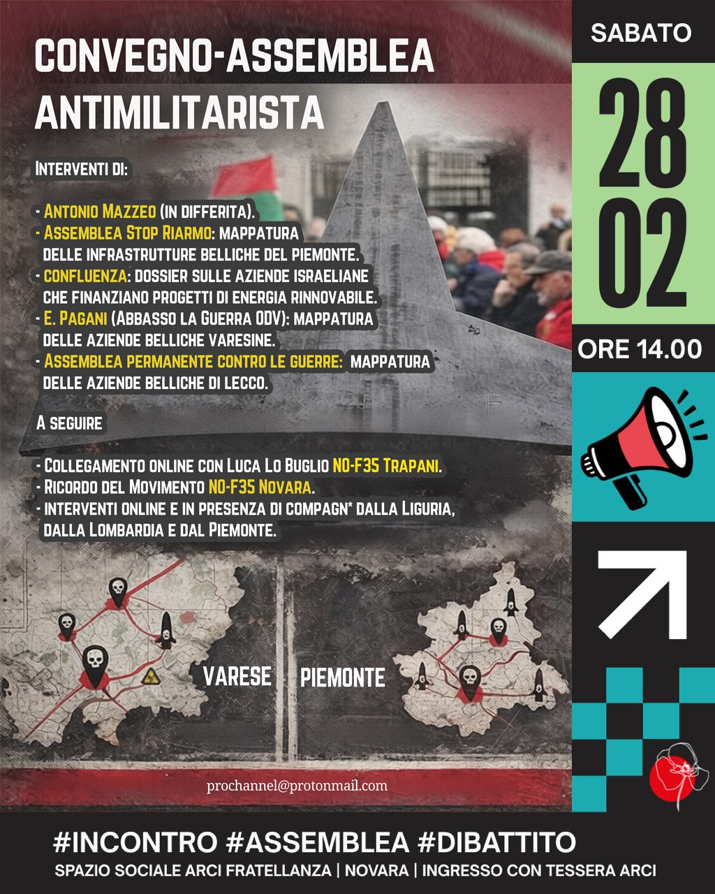 Novara: Mappare, denunciare e organizzare la resistenza alle fabbriche di guerra
