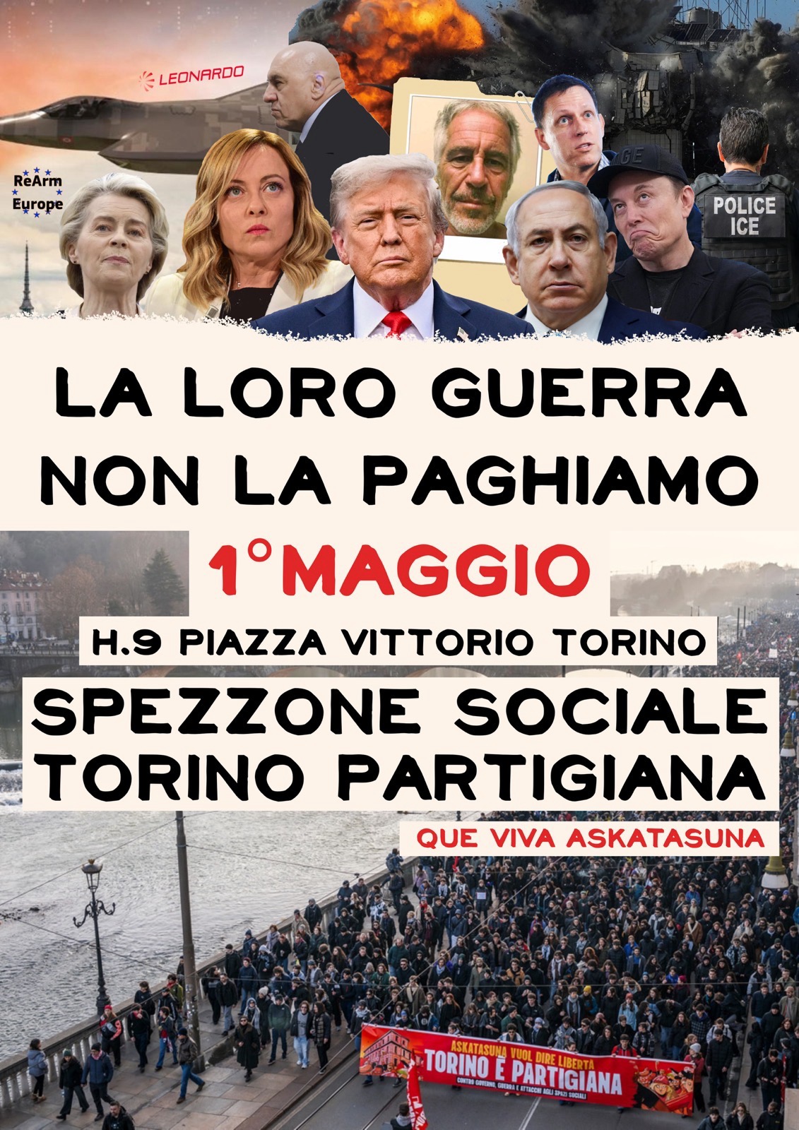 Primo Maggio a Torino: La loro guerra non la paghiamo!