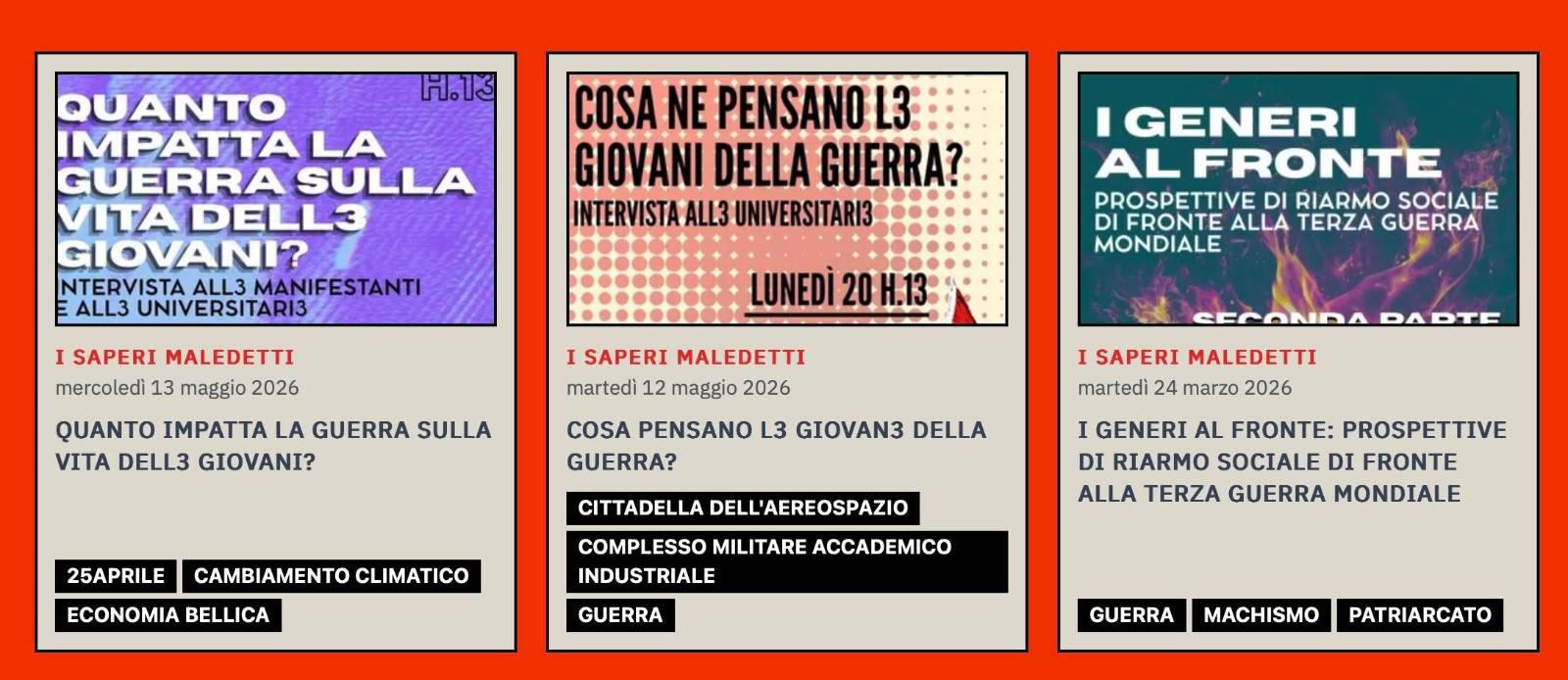 Cosa pensano l3 giovan3 della guerra: un’inchiesta radiofonica a cura della trasmissione “I saperi maledetti”