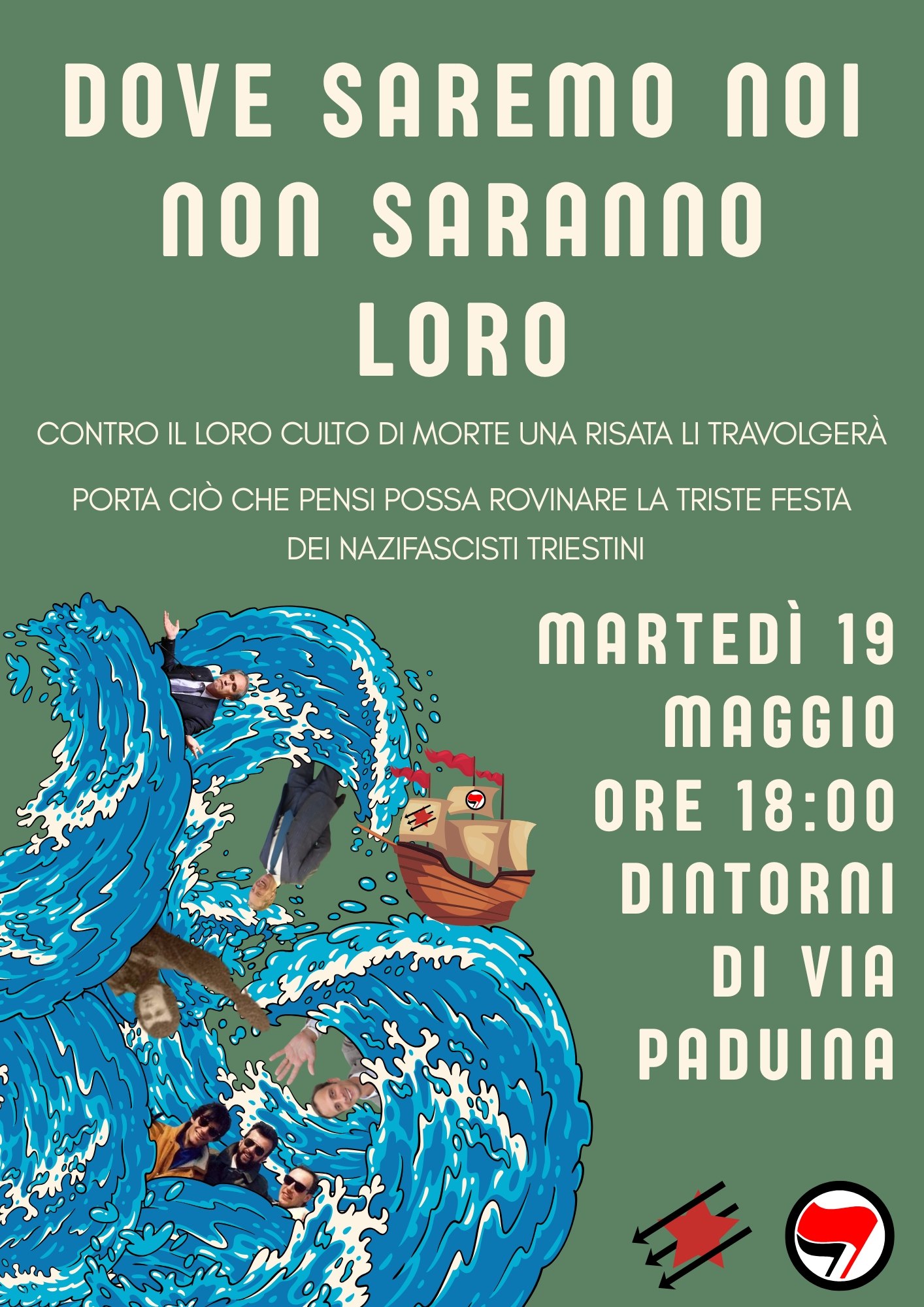 Trieste antifascista. Martedì 19 Maggio manifestazione in contestazione del rito neofascista del Presente