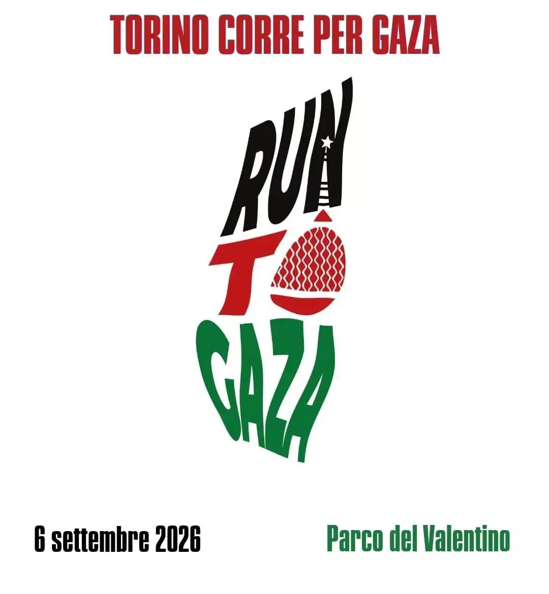Torino: Run to Gaza. Il 6 settembre Torino corre per Gaza