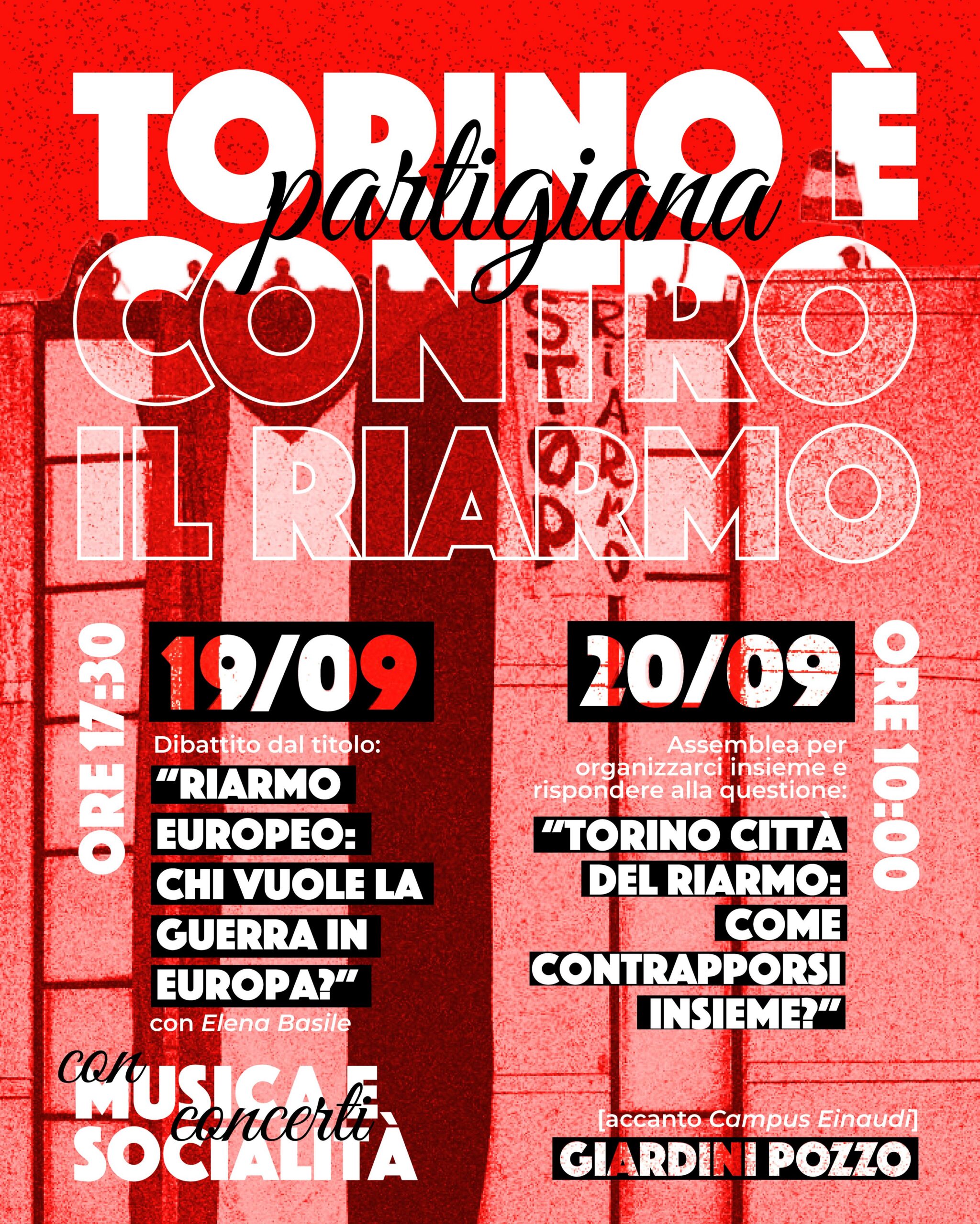Torino è contro il riarmo