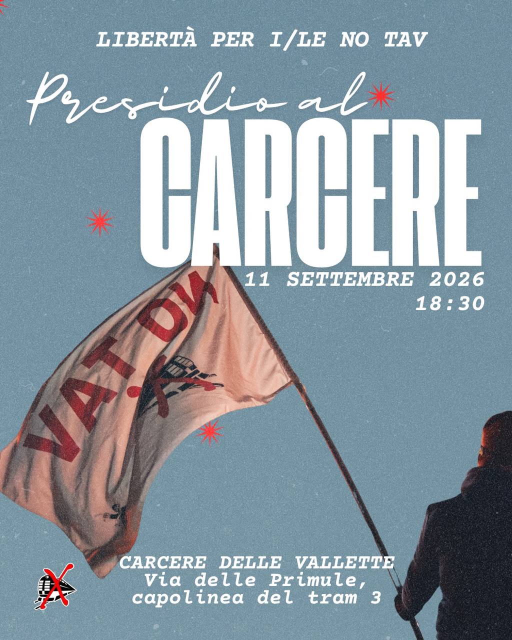 La solidarietà continua: venerdì 11 settembre presidio al carcere delle Vallette